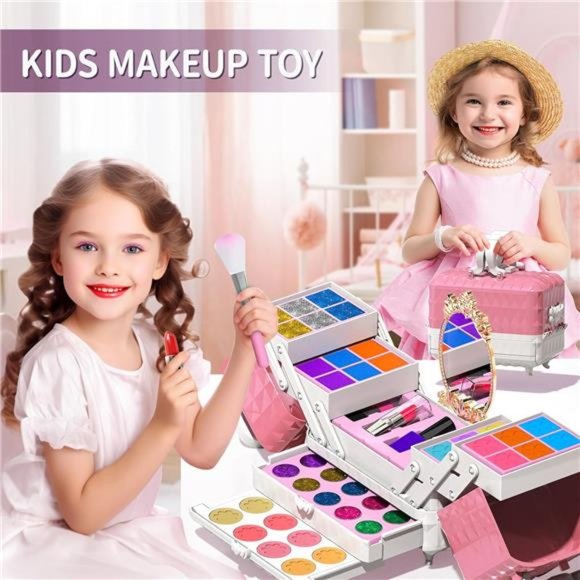 Kids Makeup Kit - 52 Pcs Pretend Makeup, Washable For Kids - Picture 5 of 7